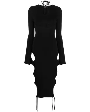 ANDREĀDAMO カットアウトディテール ニットドレス - ブラック - サムネイル1