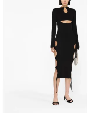 ANDREĀDAMO カットアウトディテール ニットドレス - ブラック - サムネイル2