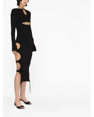 ANDREĀDAMO カットアウトディテール ニットドレス - ブラック - サムネイル4