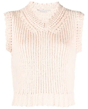 Stella McCartney チャンキー ニット Vネック ベスト - ピンク - サムネイル1