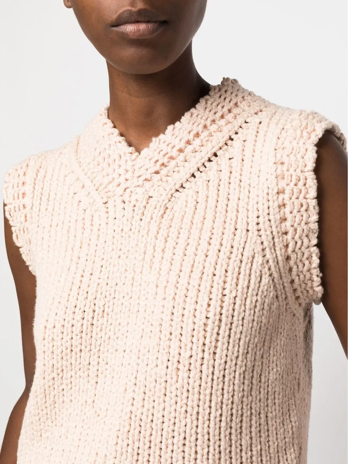 Stella McCartney チャンキー ニット Vネック ベスト - ピンク - 画像5