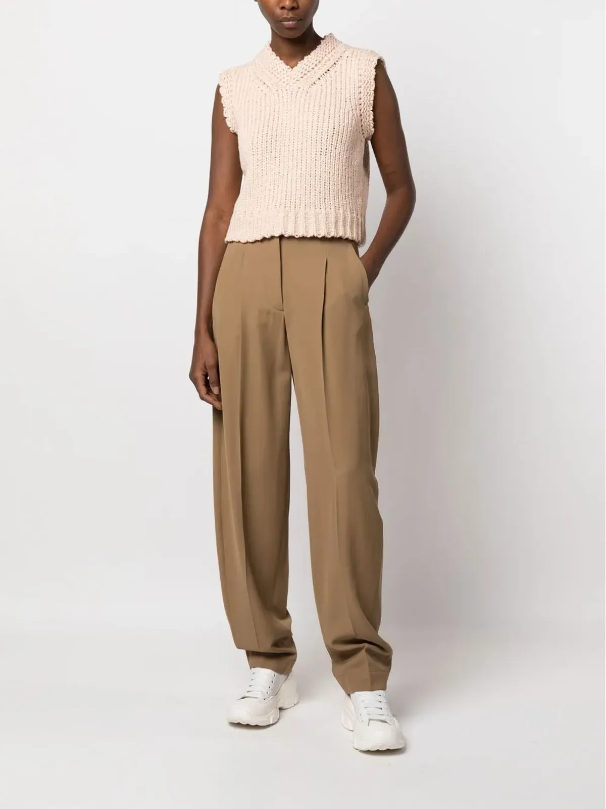 Stella McCartney チャンキー ニット Vネック ベスト - ピンク - 画像2