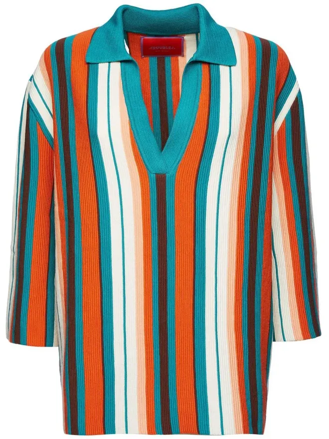 La DoubleJ La DoubleJ Bay Polo ストライプ柄ニットセーターの商品画像