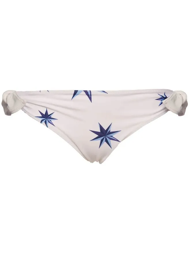 La DoubleJ La DoubleJ side-tie star-print brief - Whiteの商品画像