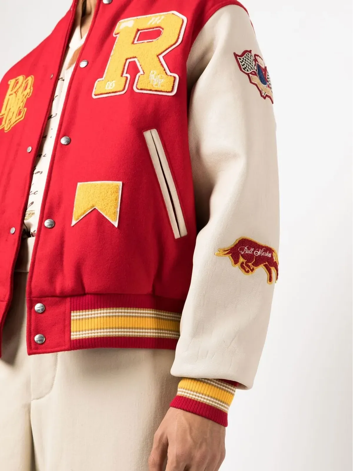RHUDE Bull Market varsity jacket - Red - 画像5