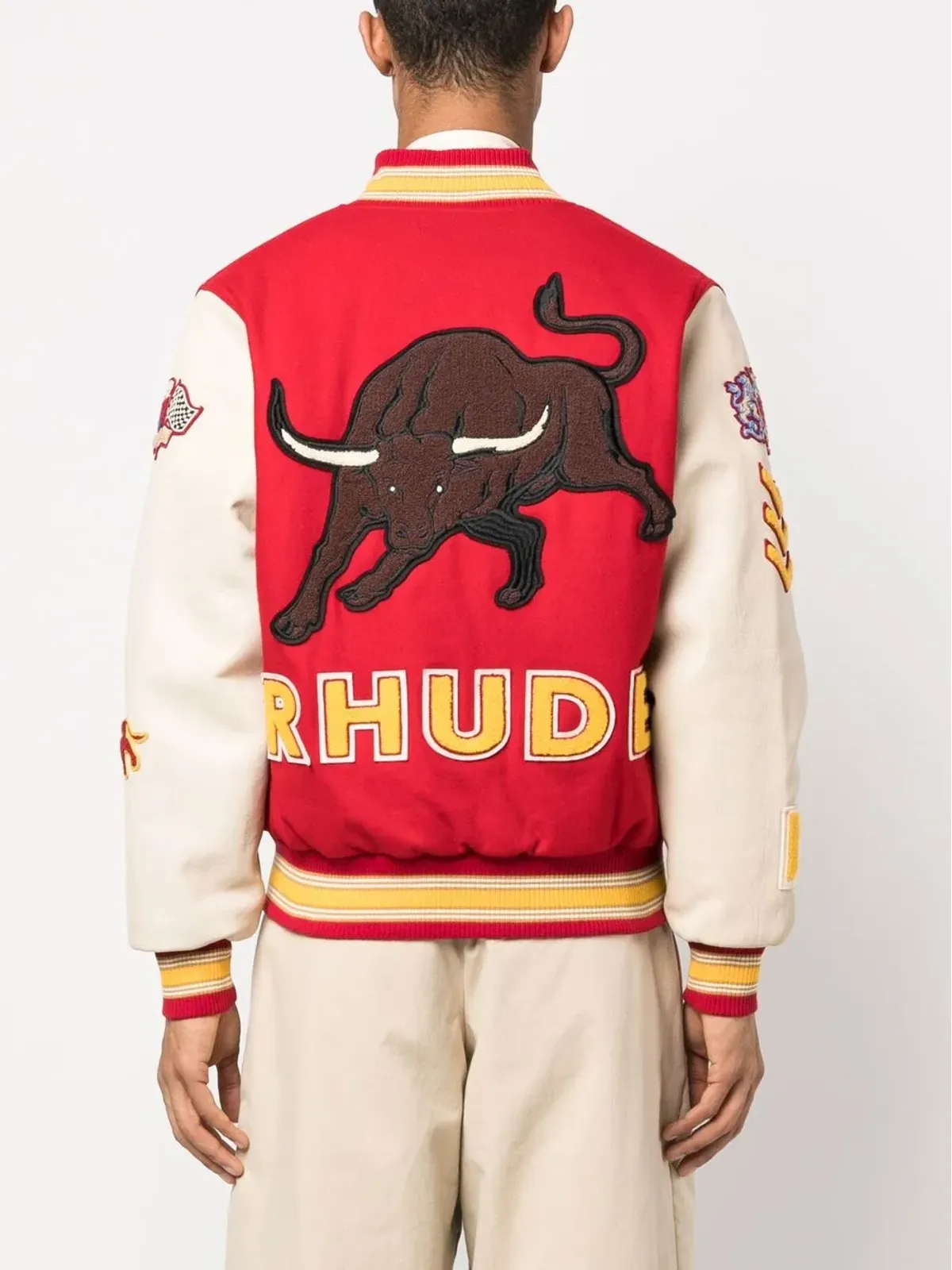 RHUDE Bull Market varsity jacket - Red - 画像4