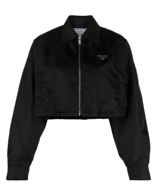 Prada Re-Nylon クロップド ブルゾンジャケット - ブラック - サムネイル1