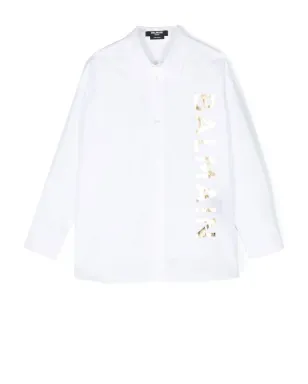 Balmain Kids ロゴプリント コットン シャツ - サムネイル1
