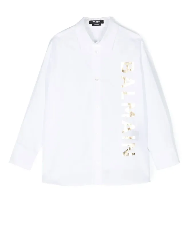 Balmain Kids Balmain Kids ロゴプリント コットン シャツの商品画像
