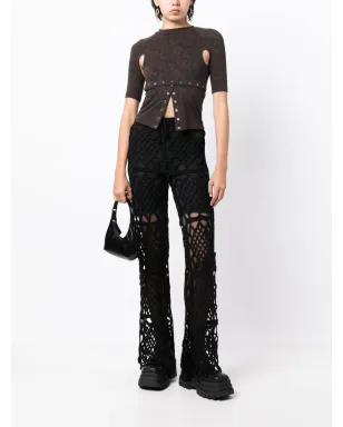 Anna Sui レイヤードマクラメパンツ ブラック - サムネイル2