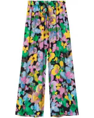 AZ FACTORY x Lutz Huelle Sunrise フローラルプリント ピンクのワイドレッグパンツ - サムネイル1