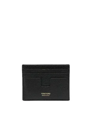 TOM FORD ロゴプリント グレインレザー カードホルダー - サムネイル1