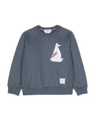 Thom Browne Kids 刺繍モチーフ コットン スウェットシャツ - ブルー - サムネイル1