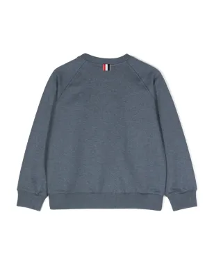 Thom Browne Kids 刺繍モチーフ コットン スウェットシャツ - ブルー - サムネイル2