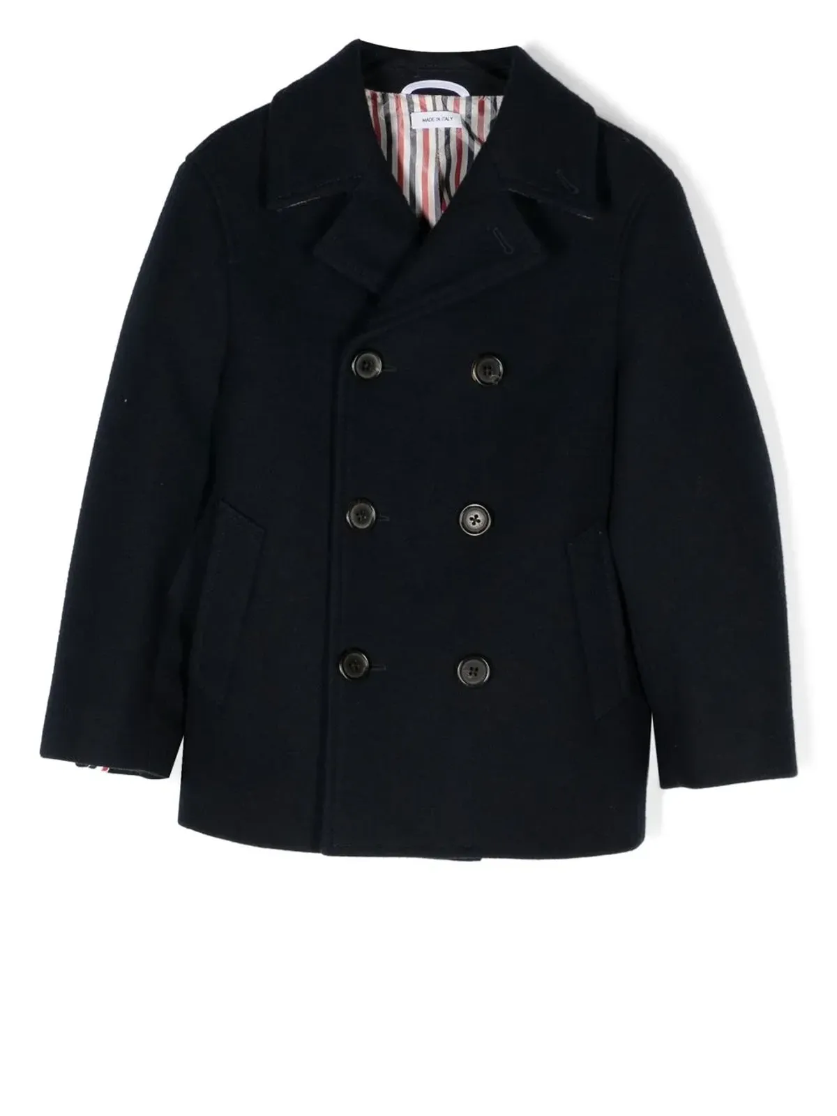 Thom Browne Kids ダブルブレストピーコート - 画像1