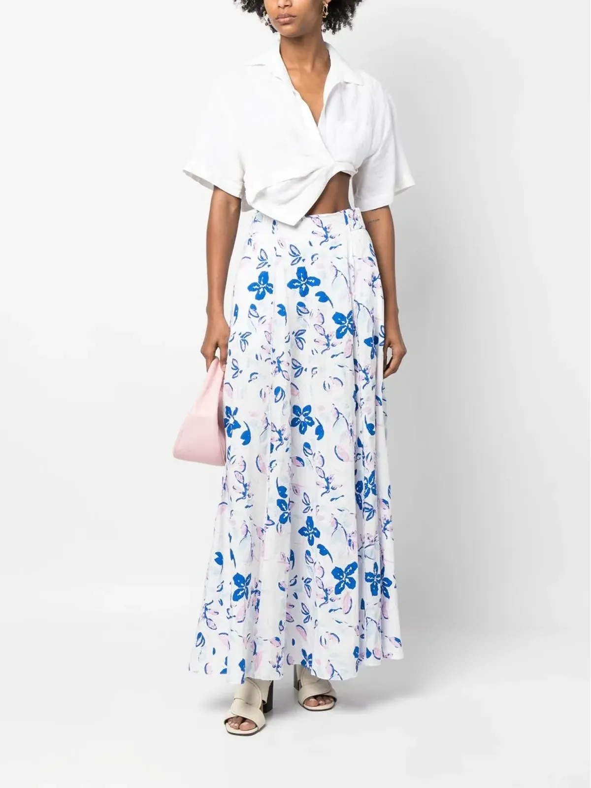 Dorothee Schumacher 花柄プリント シアサッカーマキシスカート - 画像2