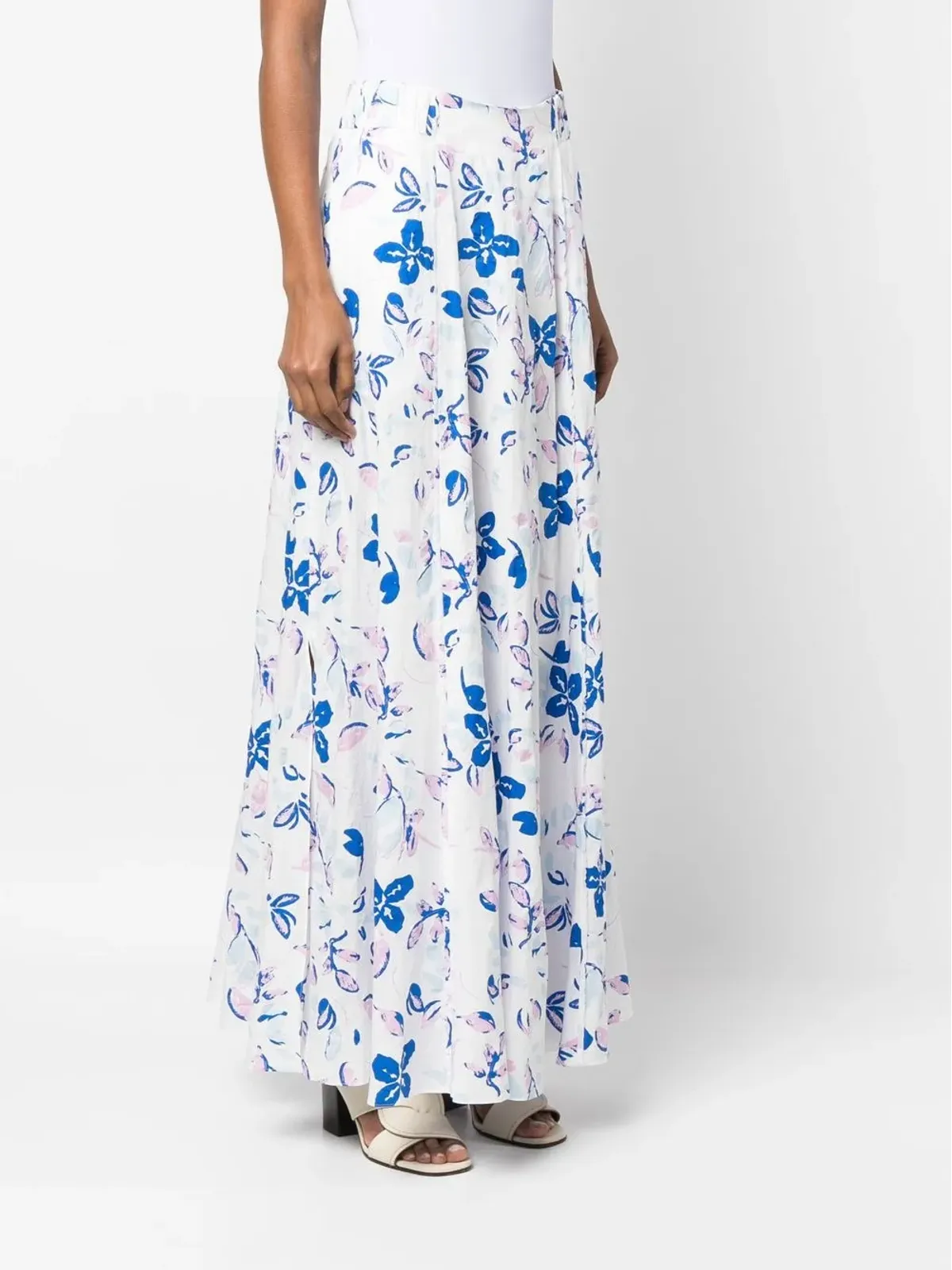 Dorothee Schumacher 花柄プリント シアサッカーマキシスカート - 画像3