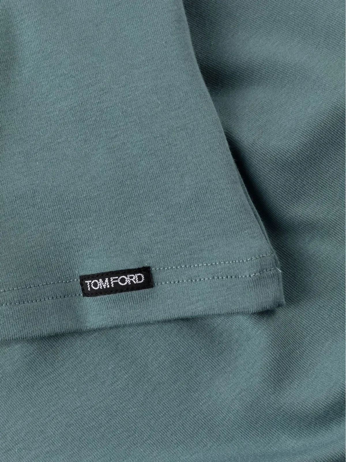 TOM FORD Vネック ストレッチコットン Tシャツ - グリーン - 画像3