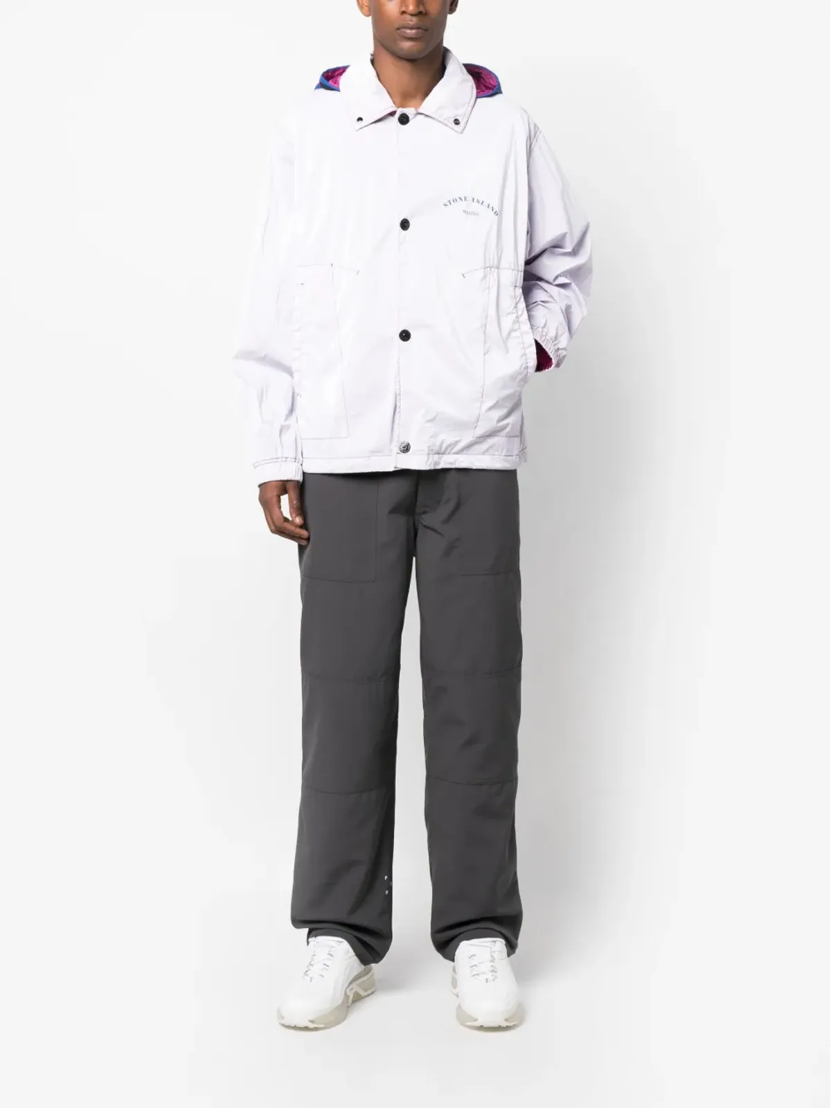 Stone Island Marina logo-print hooded jacket - Pink - 画像2