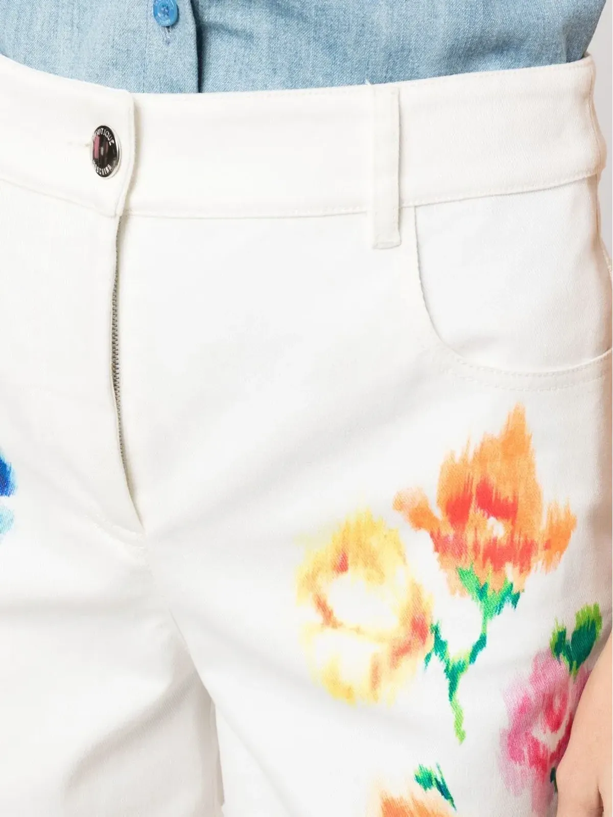 Boutique Moschino 花柄プリントデニムショーツ - White - 画像5