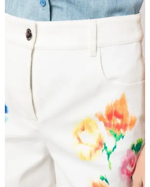 Boutique Moschino 花柄プリントデニムショーツ - White - サムネイル5