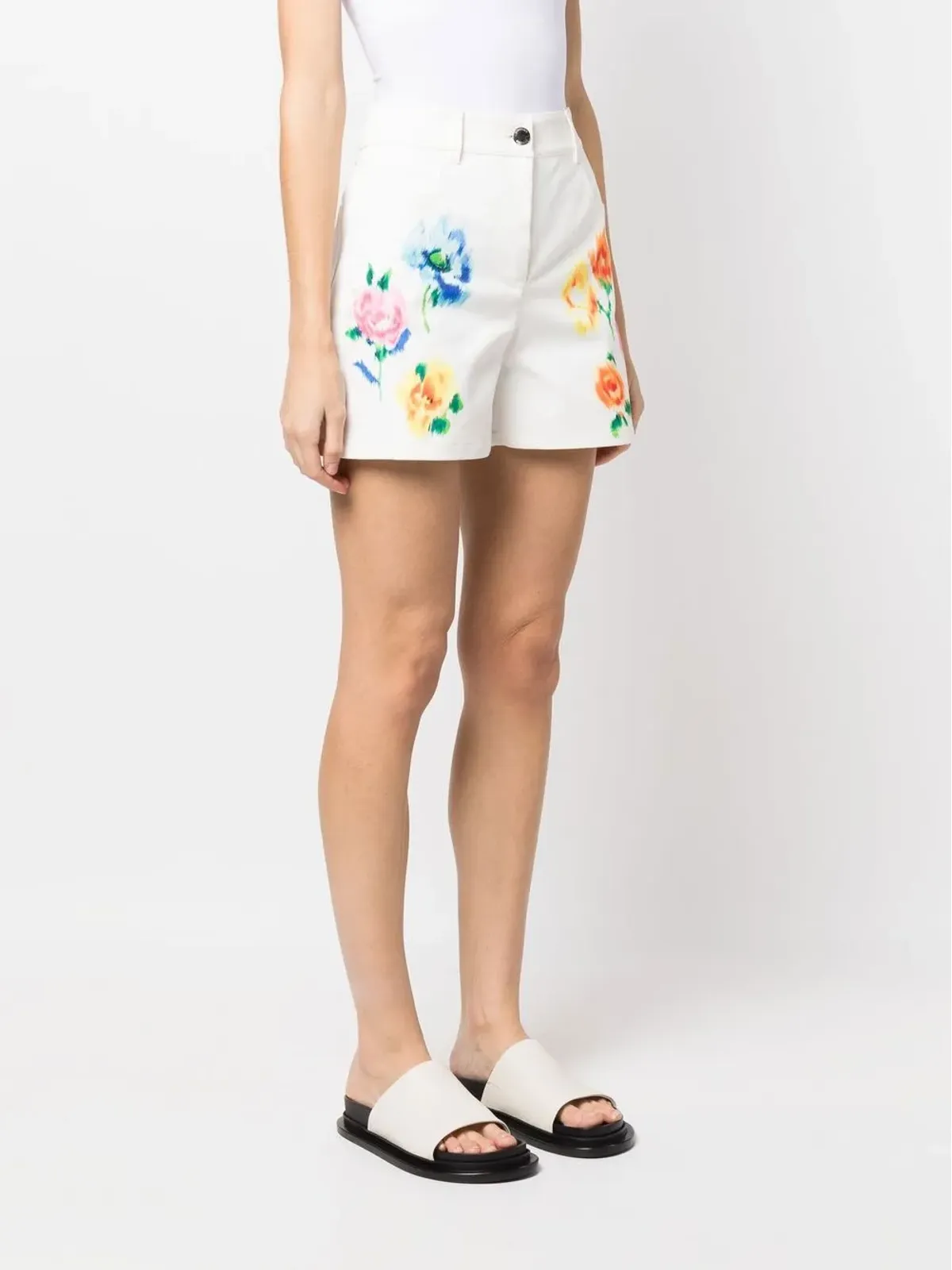 Boutique Moschino 花柄プリントデニムショーツ - White - 画像3