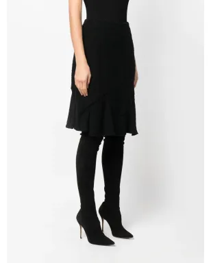 Christian Dior Pre-Owned 1990s フレアヘム ニットスカート - ブラック - サムネイル3