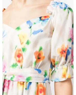 Boutique Moschino 花柄プリント ミディドレス - ホワイト - サムネイル5
