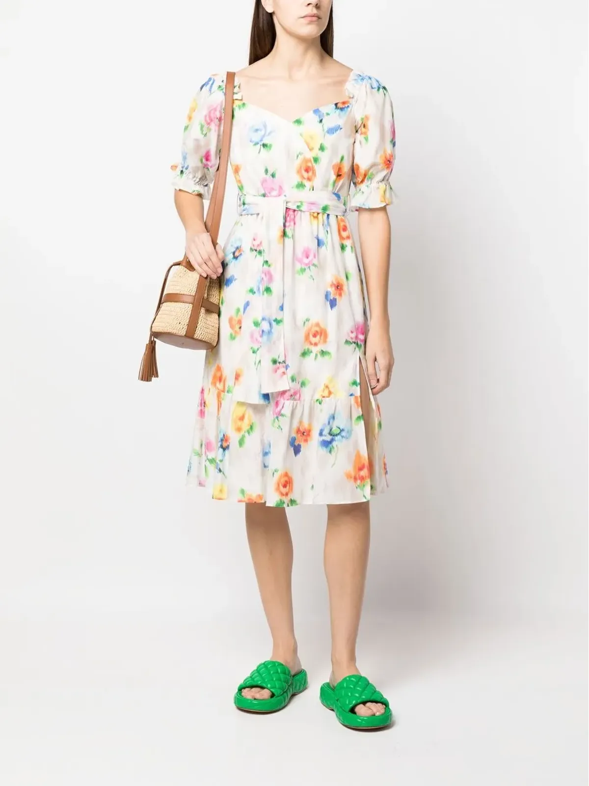 Boutique Moschino 花柄プリント ミディドレス - ホワイト - 画像2