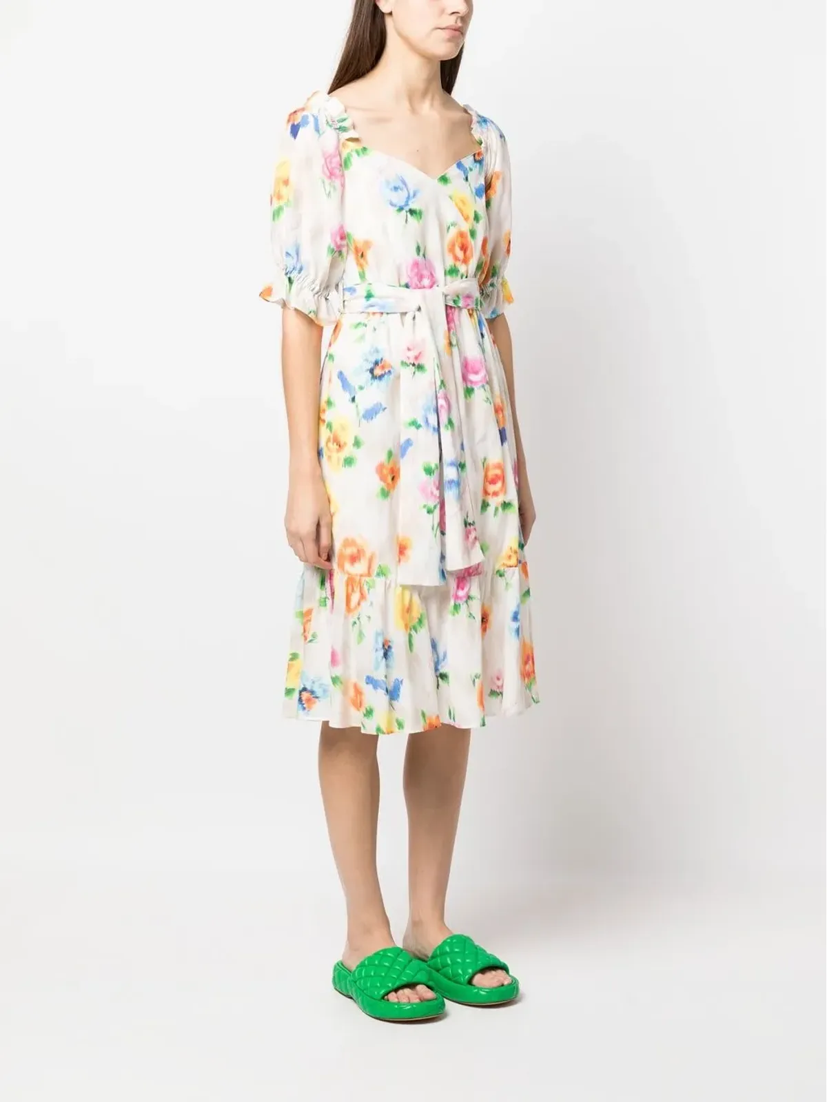 Boutique Moschino 花柄プリント ミディドレス - ホワイト - 画像3