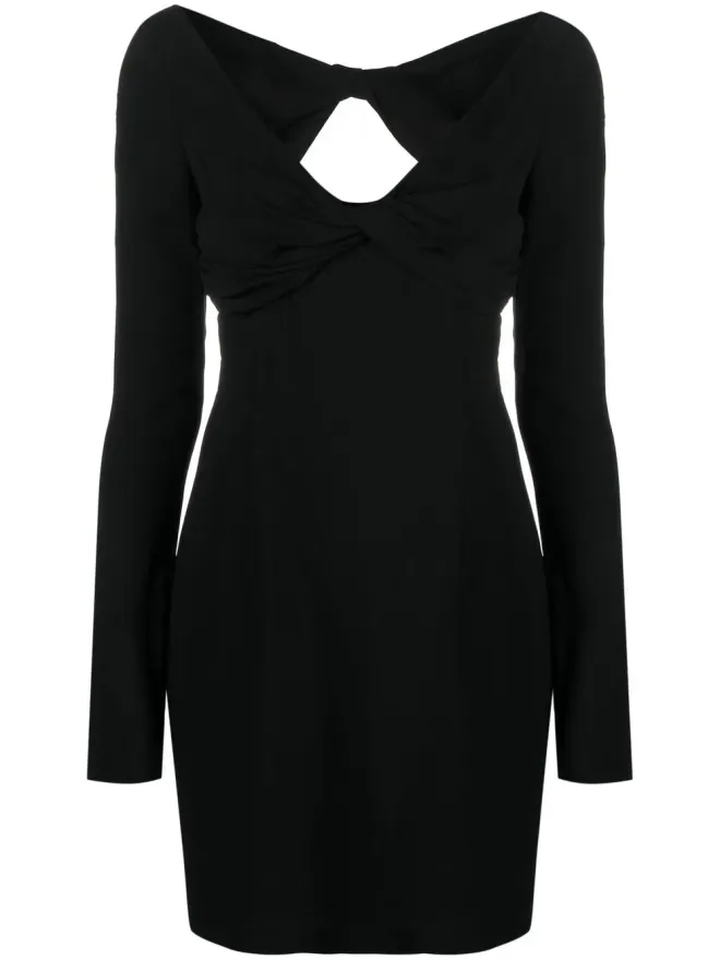 Blumarine Blumarine 長袖Vネック ミニドレス - ブラックの商品画像