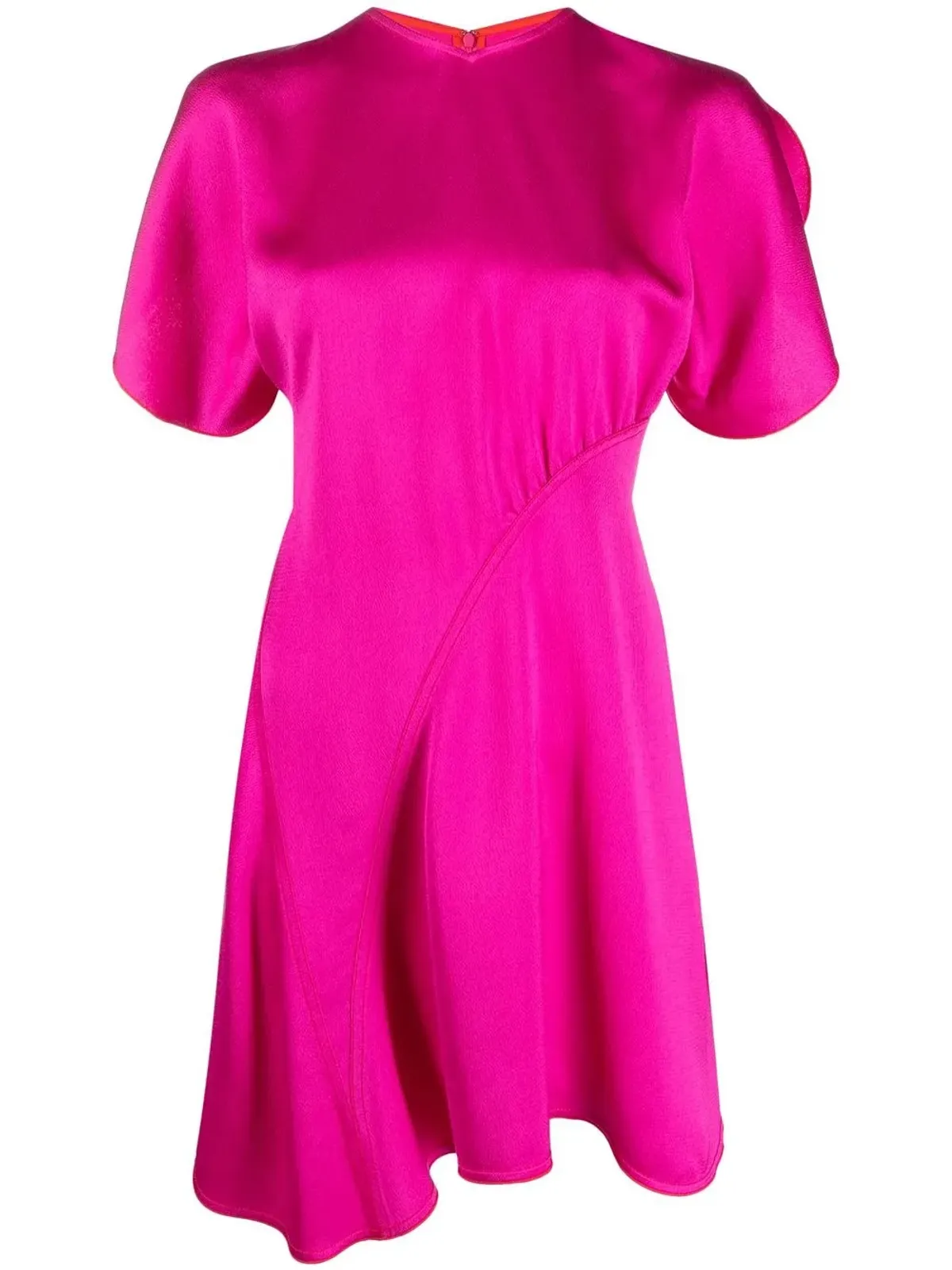 Victoria Beckham ラウンドネック サテン ミニドレス - ピンク - 画像1