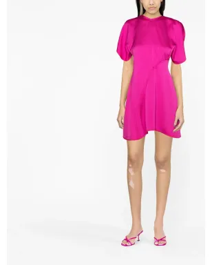 Victoria Beckham ラウンドネック サテン ミニドレス - ピンク - サムネイル2