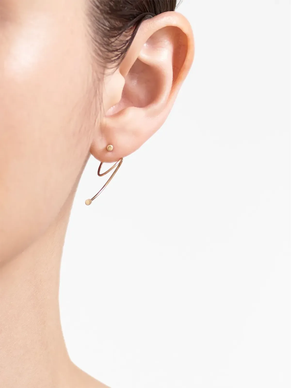 Shihara 18ktイエローゴールド ツイストカール02 シングルピアス - 画像2