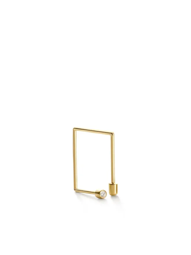Shihara Shihara 18kt イエローゴールド ツイストスクエア02 ダイヤモンド 片耳イヤリングの商品画像