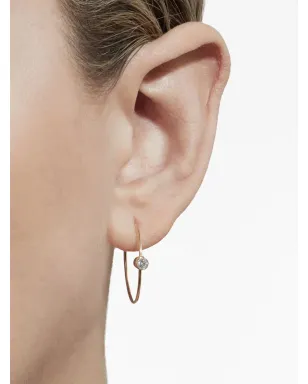 Shihara 18K イエローゴールド ダイヤモンド1石入り シングルフープピアス - サムネイル3