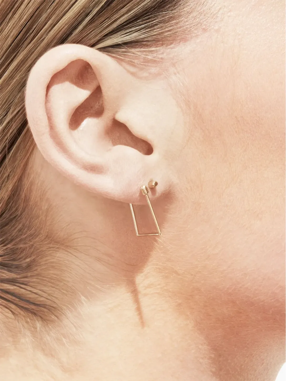 Shihara 18K イエローゴールド ツイストスクエア 03 イヤリング - 画像2