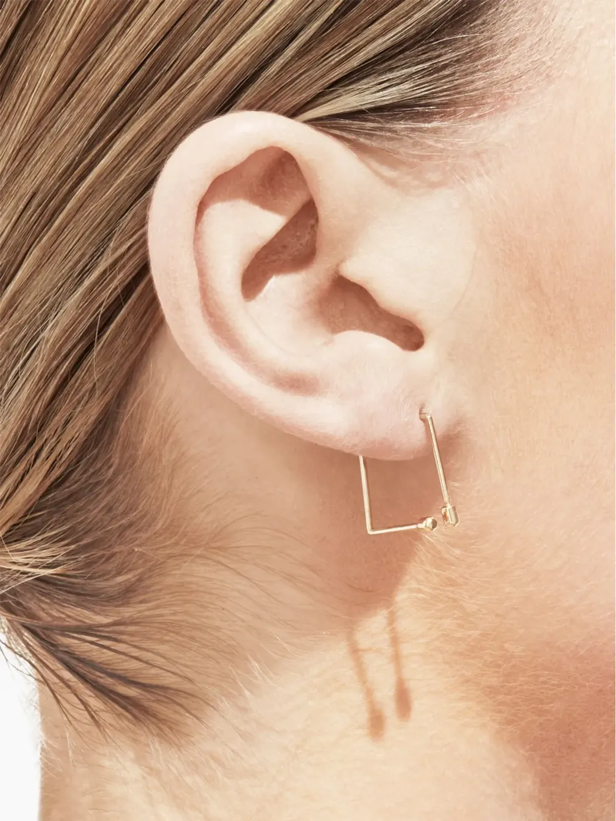 Shihara 18K イエローゴールド ツイストスクエア 03 イヤリング - 画像3