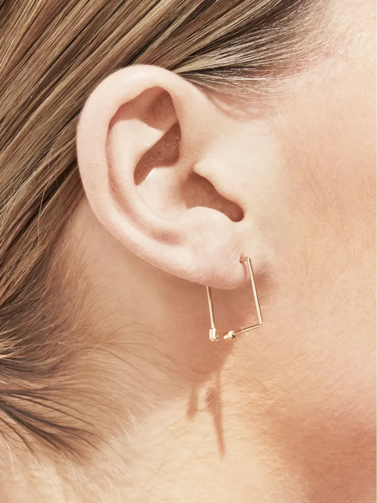 Shihara 18K イエローゴールド ツイストスクエア 03 イヤリング - 画像4