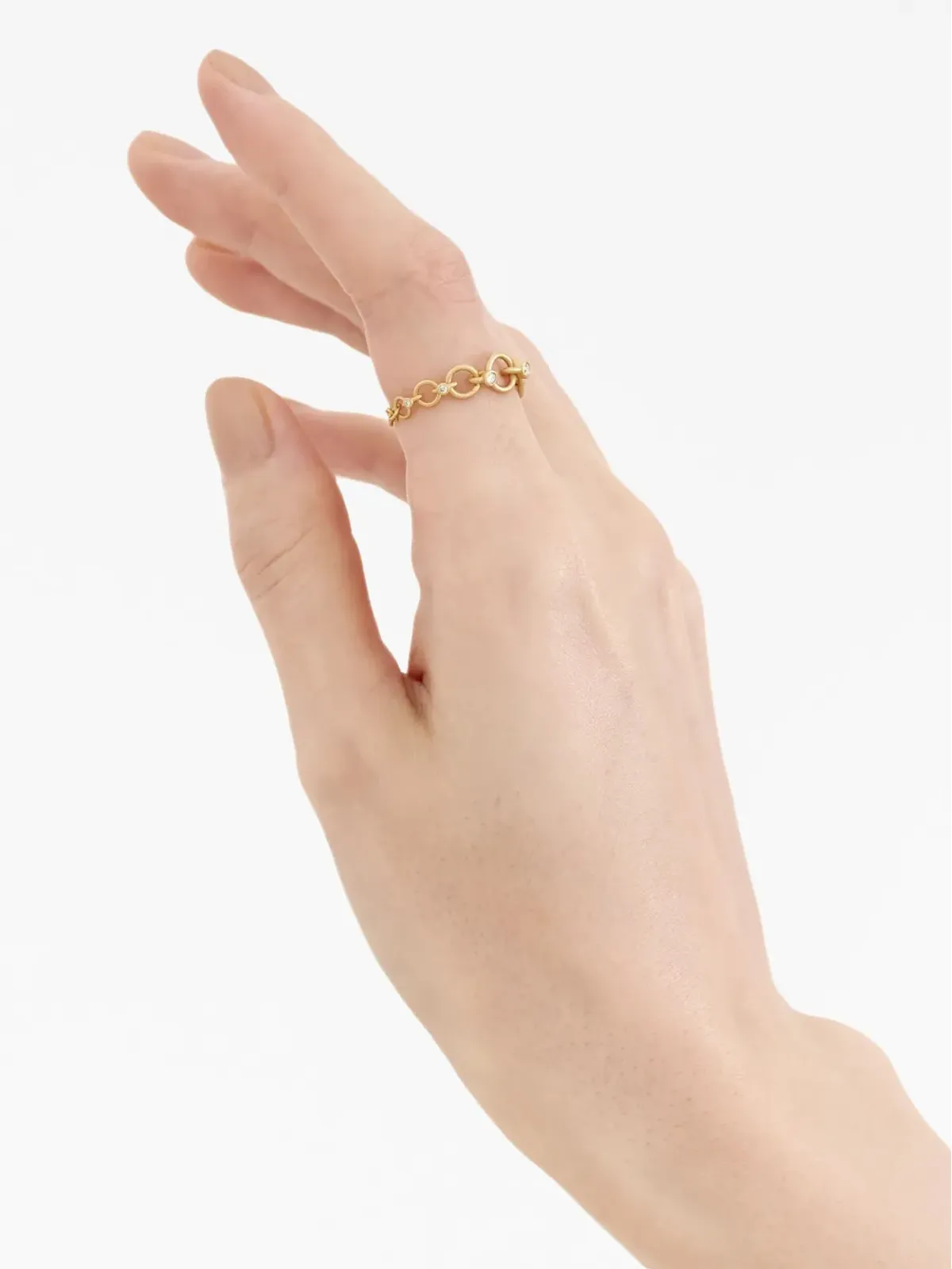Shihara 18K イエローゴールド リンク01 ダイヤモンドリング - 画像2