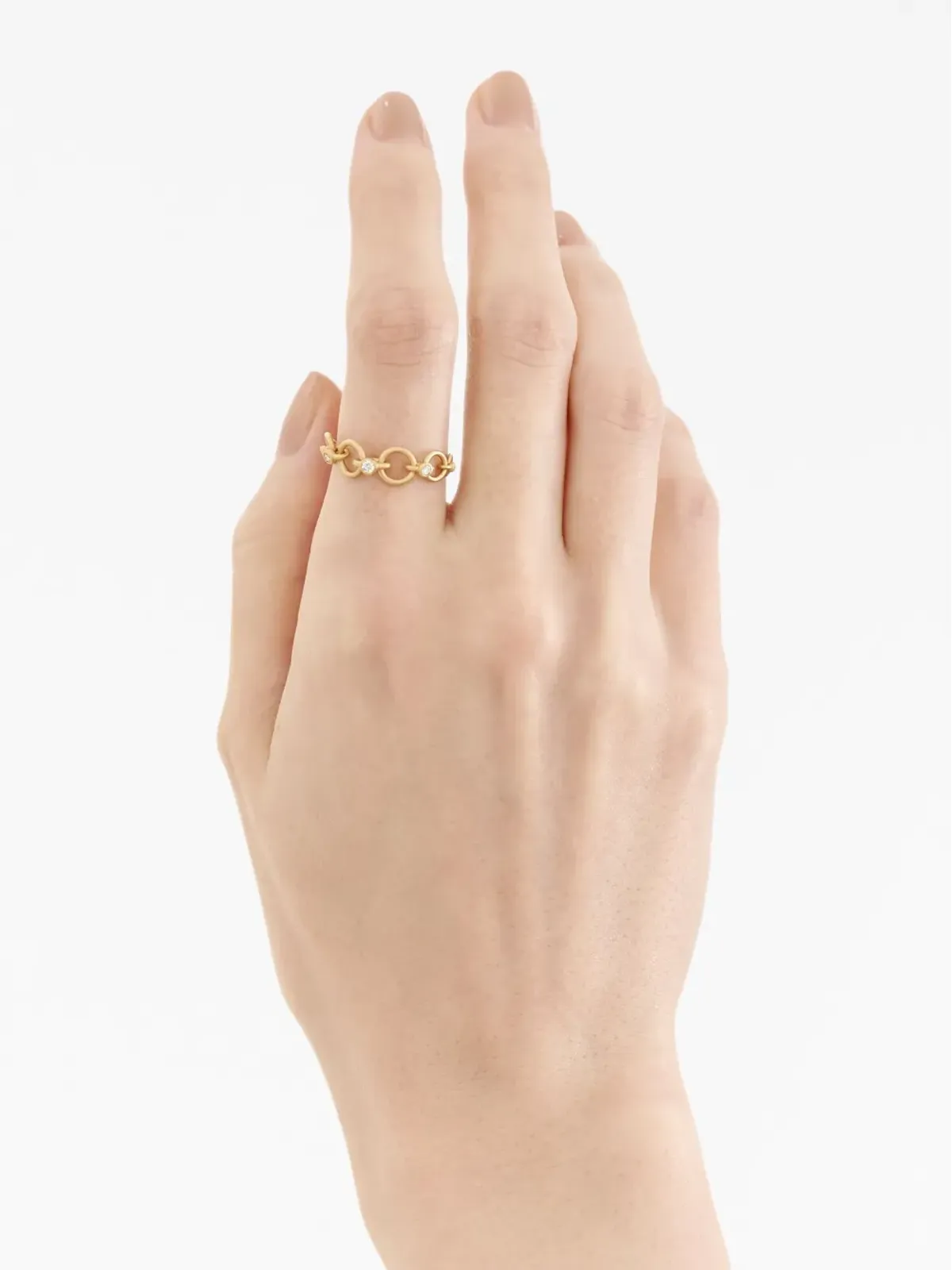 Shihara 18K イエローゴールド リンク01 ダイヤモンドリング - 画像3