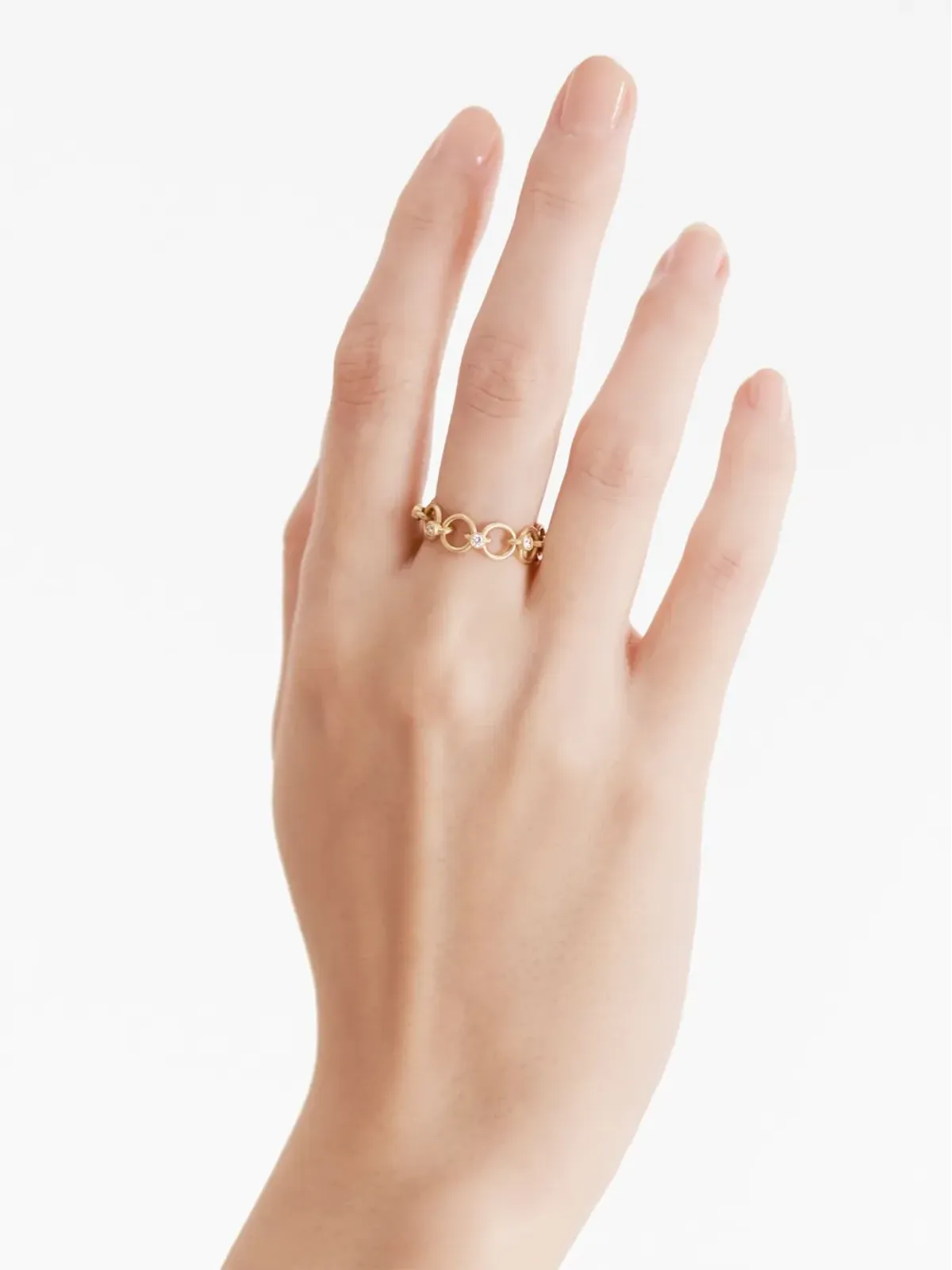 Shihara 18K イエローゴールド リンク02 ダイヤモンドリング - 画像2