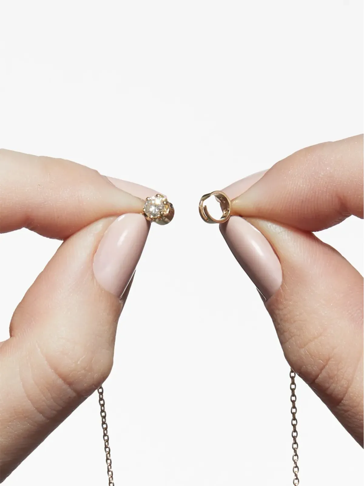 Shihara 18K イエローゴールド ワンストーン ダイヤモンド ネックレス - 画像3