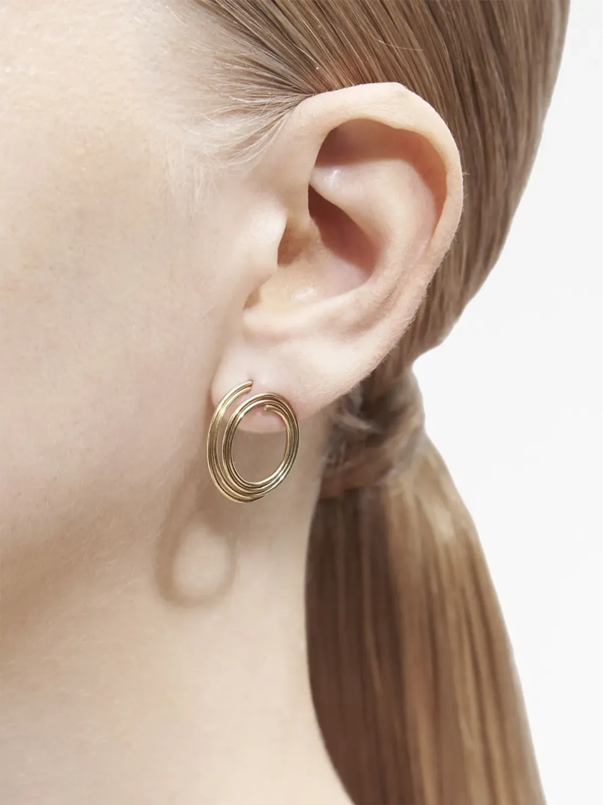 Shihara 18K イエローゴールド フラットフープ 01 イヤリング - 画像2