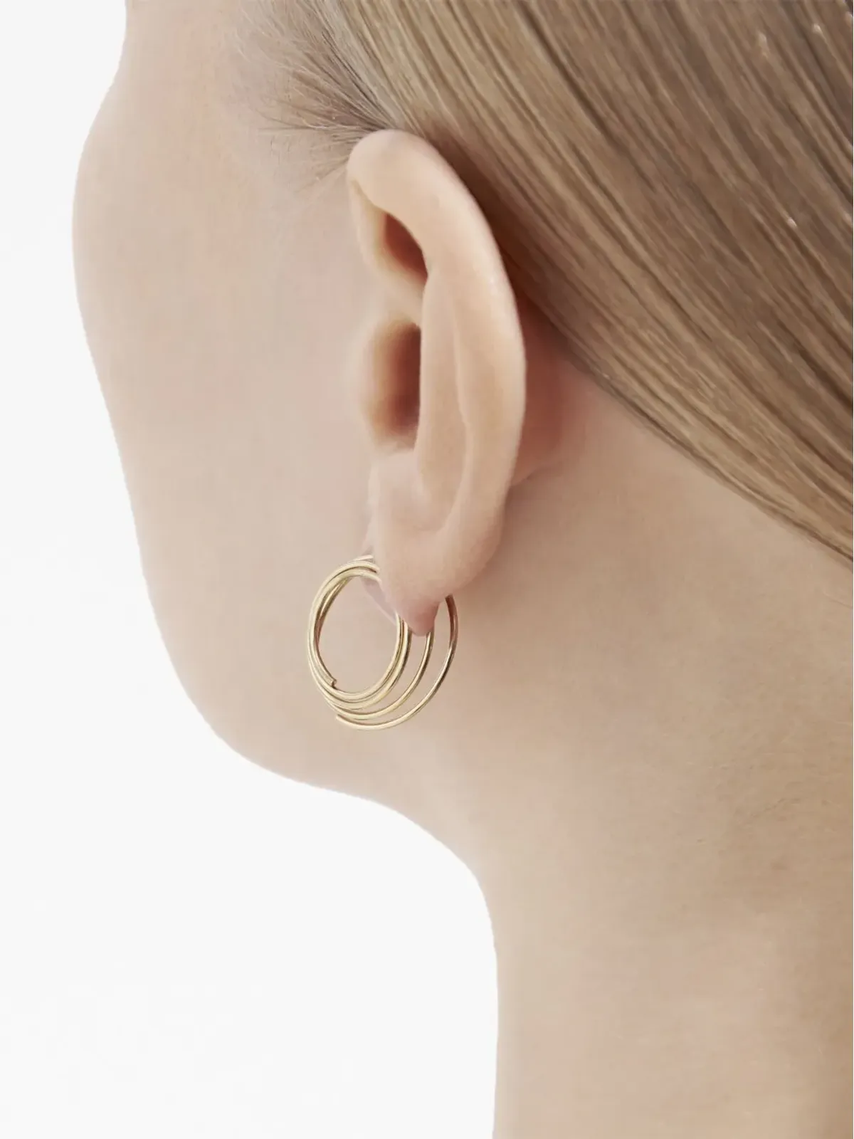 Shihara 18K イエローゴールド フラットフープ 01 イヤリング - 画像4