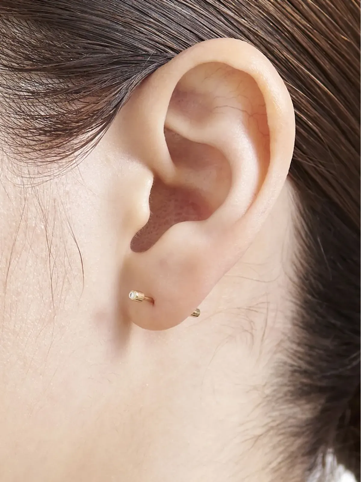 Shihara 18K イエローゴールド ツイストピン02 ダイヤモンド イヤリング - 画像2