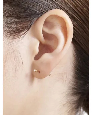 Shihara 18K イエローゴールド ツイストピン02 ダイヤモンド イヤリング - サムネイル2