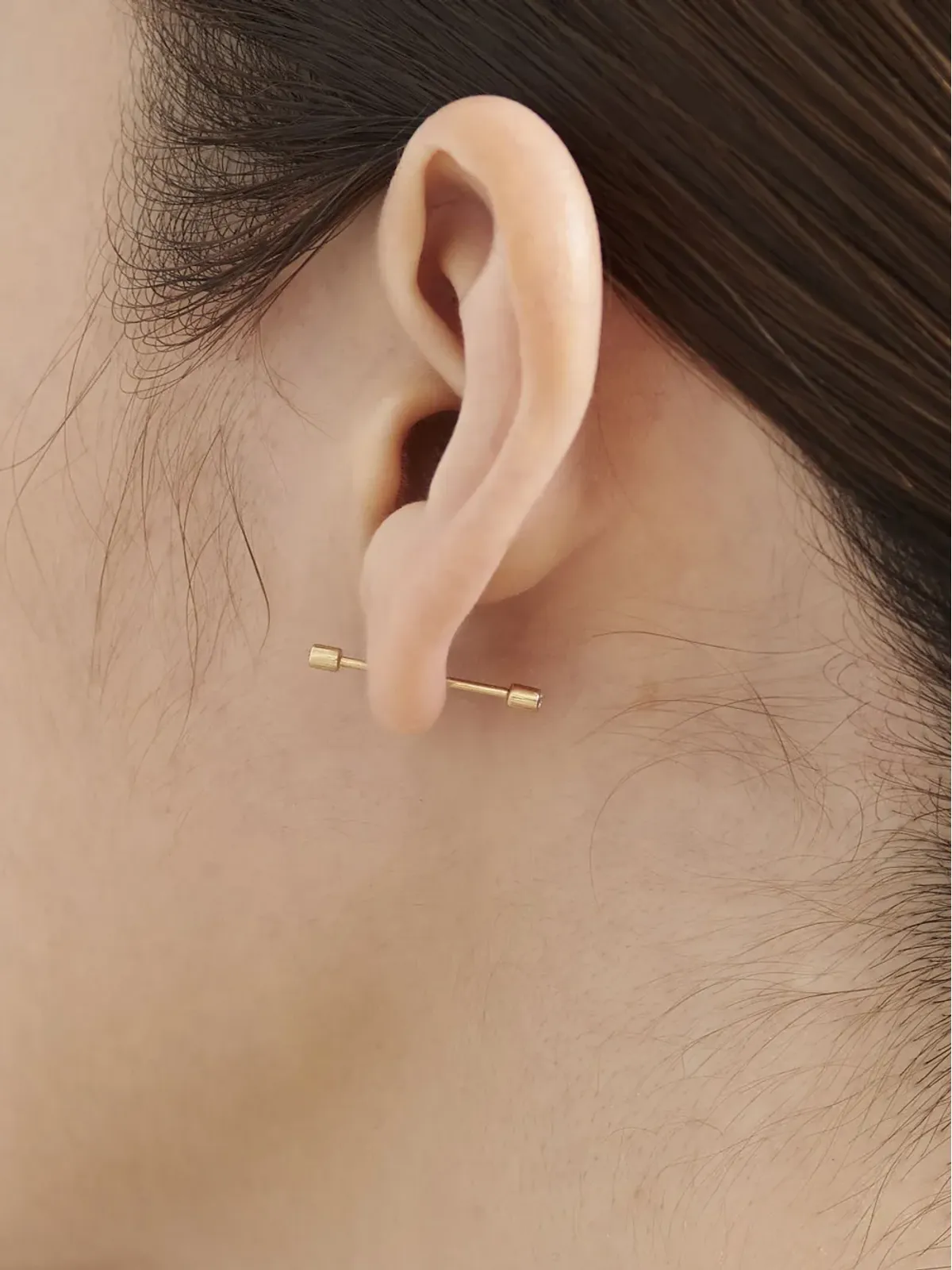 Shihara 18K イエローゴールド ツイストピン02 ダイヤモンド イヤリング - 画像3