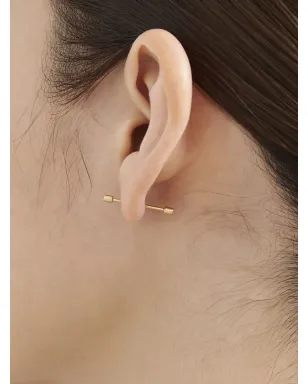 Shihara 18K イエローゴールド ツイストピン02 ダイヤモンド イヤリング - サムネイル3