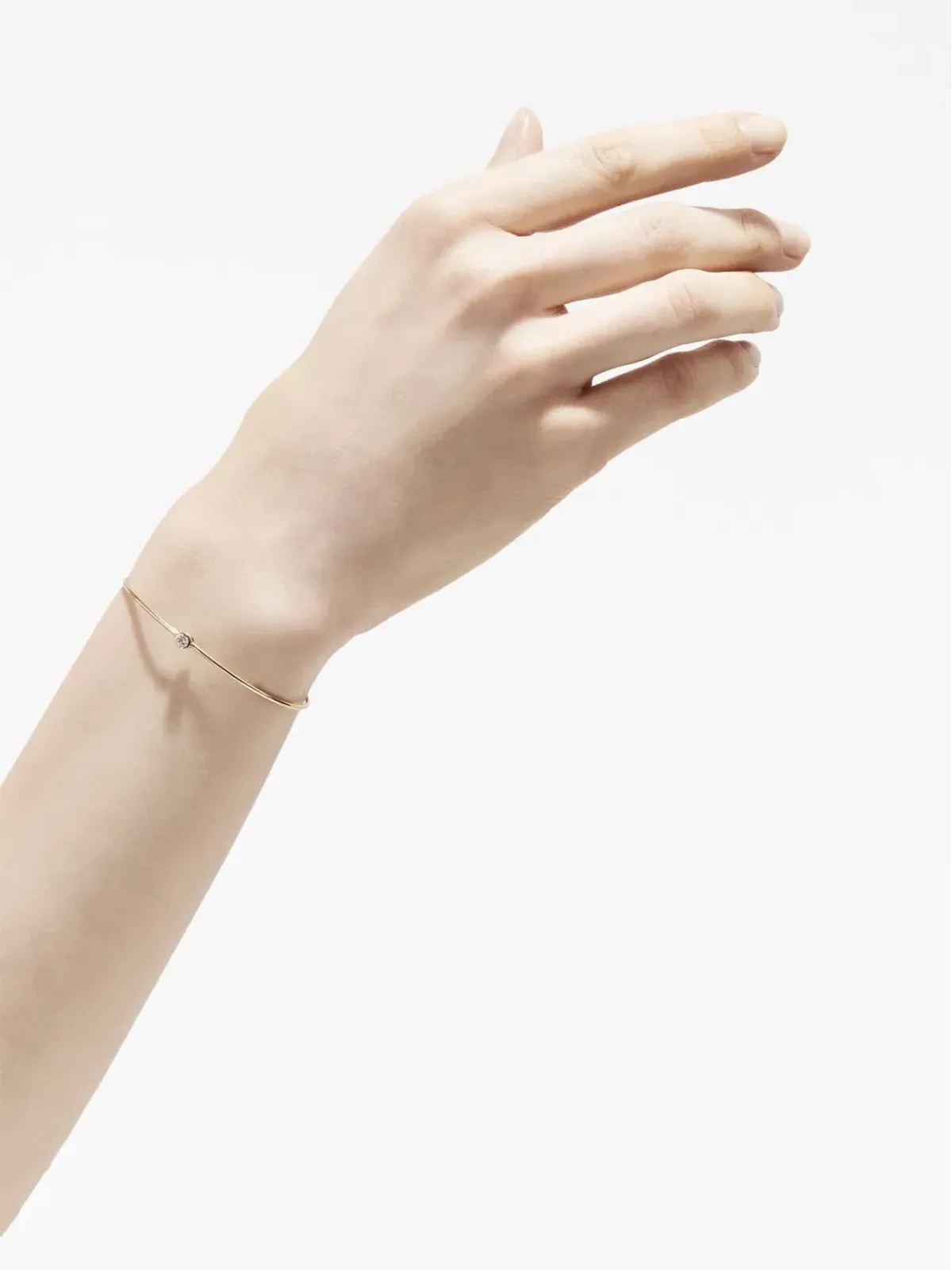 Shihara 18kt イエローゴールド ワンストーン・フープ・ダイヤモンド ブレスレット - 画像2